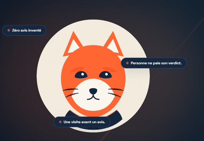Illustration du renard orange des débuts de NLocale, accompagnée des principes éditoriaux